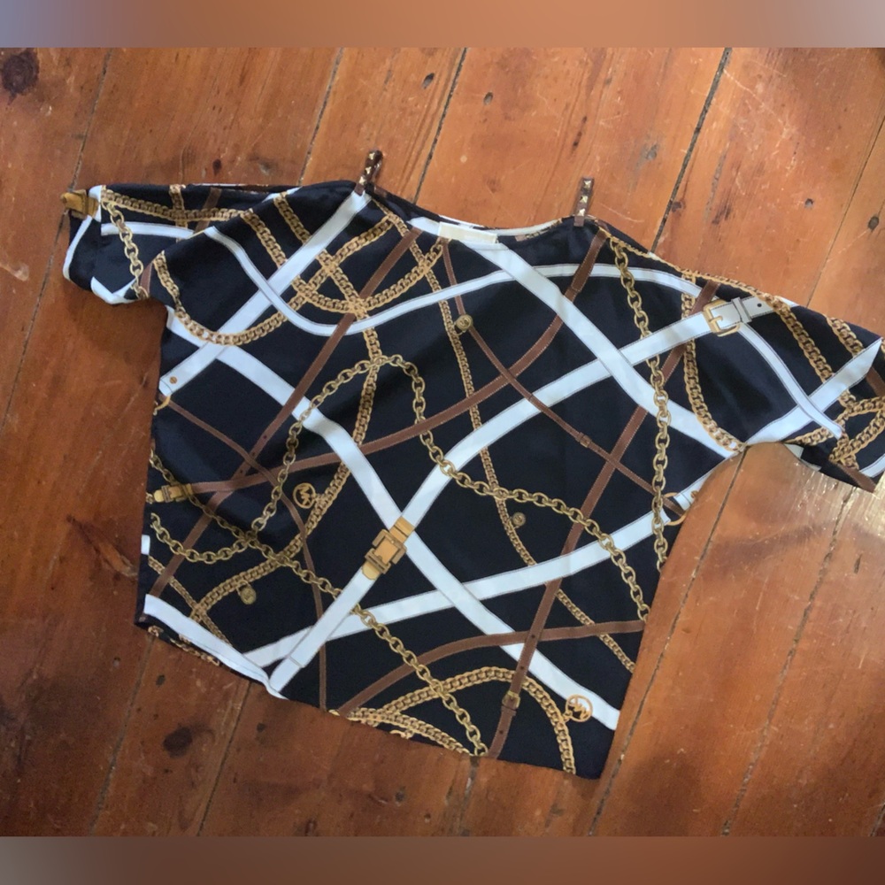 Black and Gold Chain Print Top